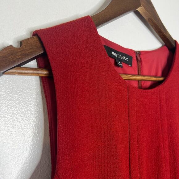 Lafayette 148 Women's Red Sleeveless Sheath Dress Size 2 - Picture 3 of 10